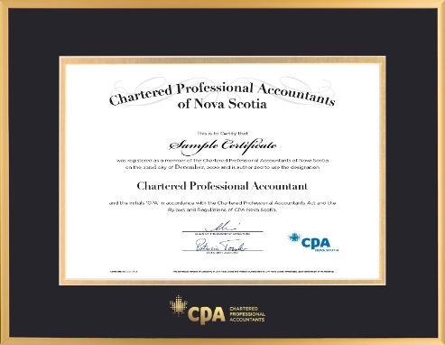 Satin gold metal frame with double mat board (BLK/GLD), for HORIZONTAL CPA NS designation